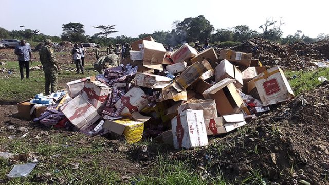 Lutte contre la contrefaçon dans le Tonkpi / Des médicaments et cigarettes d’une valeur de 27 millions 500 mille Fcfa brulés par la douane