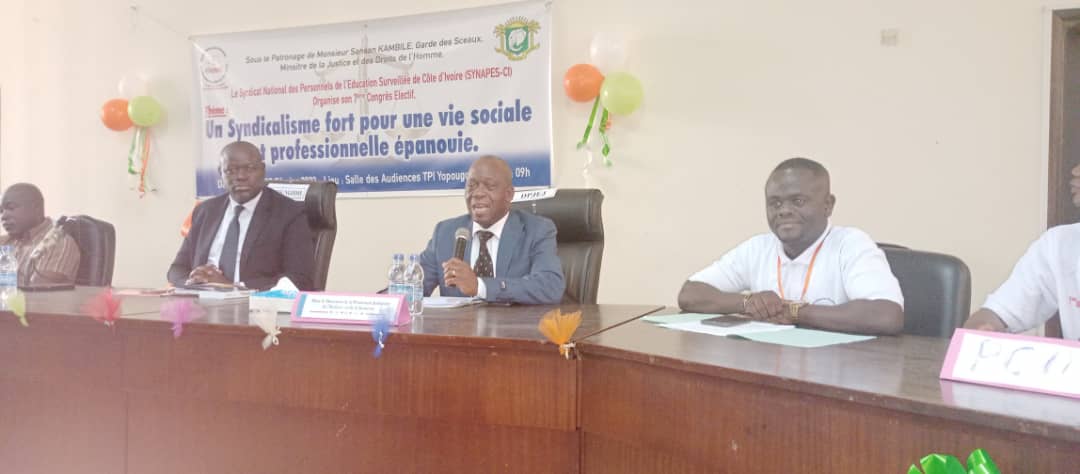 7ème congrès du SYNAPES-CI / Stanislas Ouallo reconduit pour un mandat de 3 ans