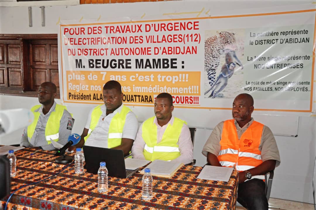 Travaux d’électrification des villages d'Abidjan / Les entreprises annoncent un sit-in le 12 avril 2023 pour factures impayées depuis 2015