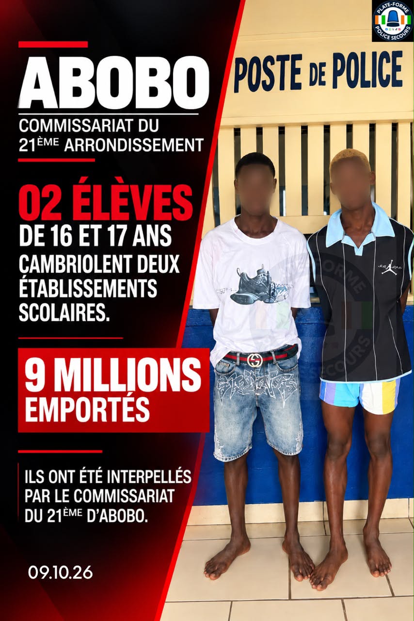 Rentrée scolaire 2026 – 2027 / Des cambrioleurs ‘’s’inscrivent’’ à Abobo à plus de 9 millions Fcfa